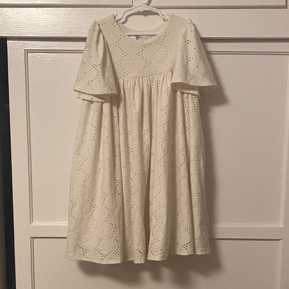 Charming Cream Eyelet Kids Dress Flowergirl